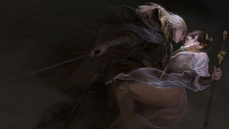 Entwined Souls in a Fantasy Realm wallpaper