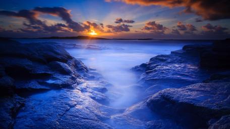 Blue rocks wallpaper