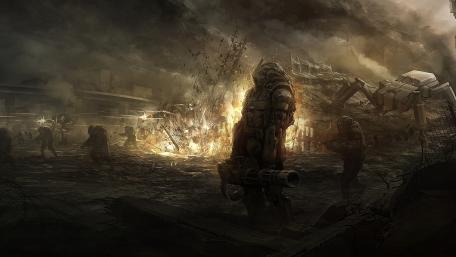 Desolate Future in a Dystopian Landscape wallpaper