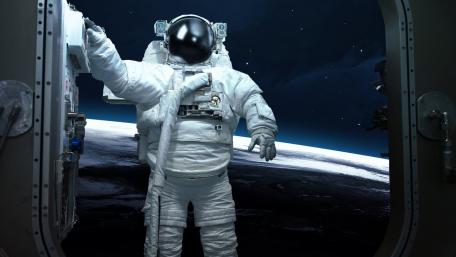Astronaut on the Edge of Space Exploration wallpaper