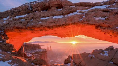 Snowy Mesa Arch wallpaper
