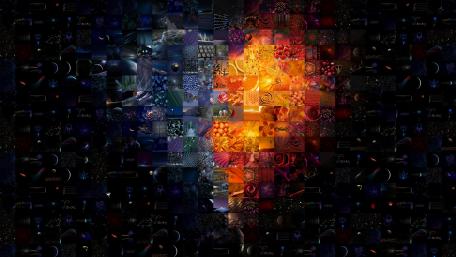 Vibrant Heart of Abstract Love Collage Art wallpaper