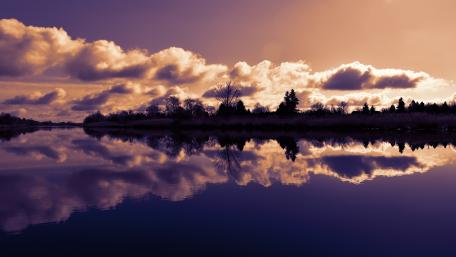 Purple Twilight Serenity by the Lake wallpaper