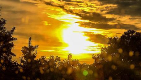 Golden Sunset with Bokeh Lights Inspiration wallpaper