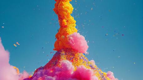 Confetti volcano wallpaper