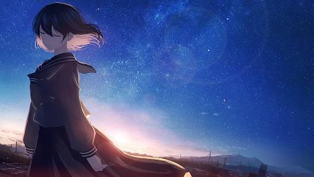 Starry Night Schoolgirl Dream wallpaper