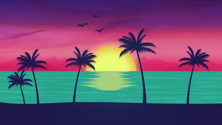 Retro beach wallpaper
