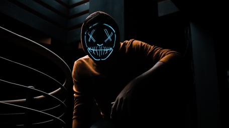 Neon Masked Guy in the Night Shadows wallpaper
