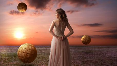 dream-woman-landscape-sunset-surreal-alone wallpaper