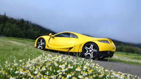 Yellow Acceleration Fantasy: Spania GTA Spano Supercar Wallpaper wallpaper