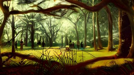 Romantic glade wallpaper