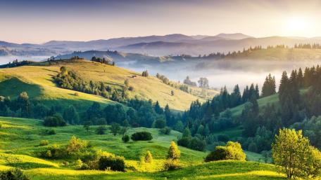 Serene Hills at Sunrise wallpaper