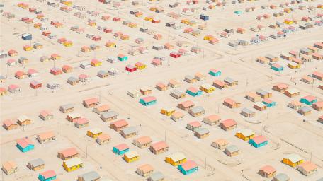 Vibrant Urban Abstractions in Colorful Patterns wallpaper