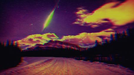 Glitch Aesthetic Night Landscape wallpaper
