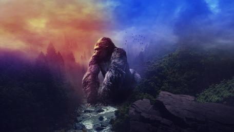 Majestic Beast in Enchanted Forest wallpaper