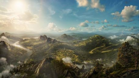 Majestic Fantasy Landscape Awaits Your Imagination wallpaper