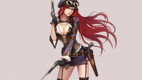 Anime girl with guns wallpaper