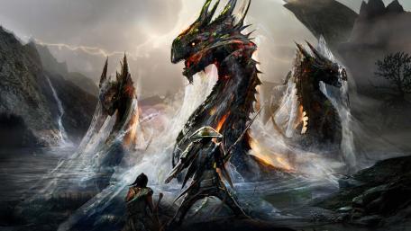 Ninja VS Three-headed Dragon wallpaper