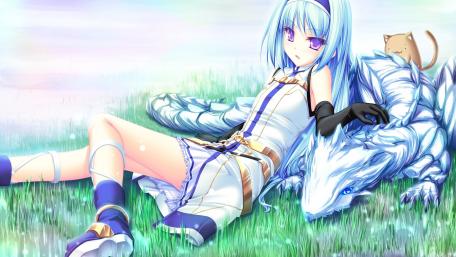 Mystical Bond Between Girl and Dragon wallpaper