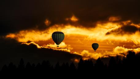 Hot Air Balloons at Twilight wallpaper