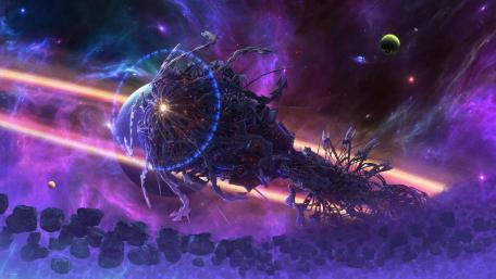 Galactic Voyage Through Cosmic Wilderness wallpaper
