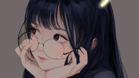 Thinking anime girl wallpaper