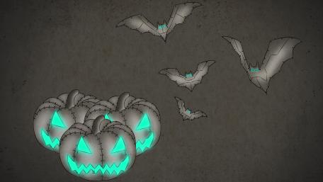 Spooky Pumpkins and Flying Bats Wallpaper wallpaper