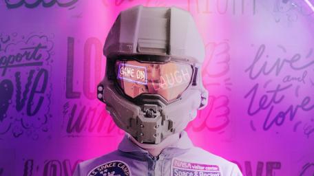 Astronaut in Neon Dreamscape wallpaper