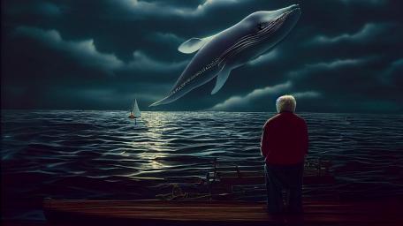 AI-Art: Old man by the sea wallpaper