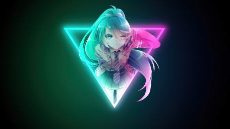 Neon Glow and a Schoolgirl Wink wallpaper