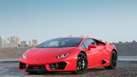 Sleek Red Lamborghini Huracan Wallpaper Showcase wallpaper