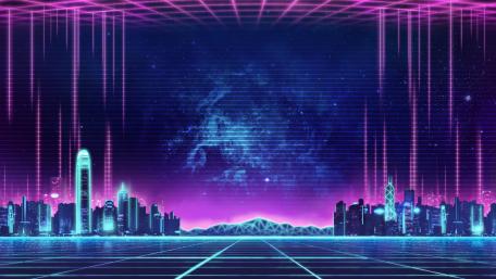 Neon Lights in Cybercity Dreamscape wallpaper