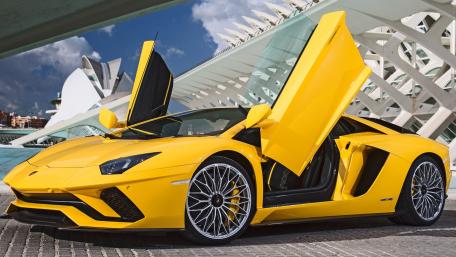 Ultimate Lamborghini Aventador Experience with Open Scissor Doors wallpaper