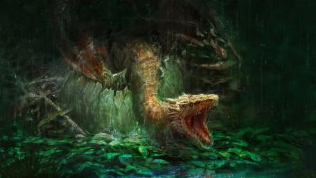 Majestic Dragon Emerges from the Shadows wallpaper