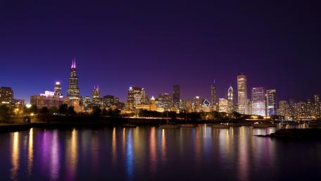 Chicago nightscape wallpaper