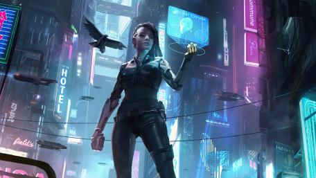 Futuristic Cyberpunk Haven wallpaper