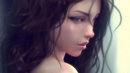Melancholic Reflection of a Sad Anime Girl wallpaper