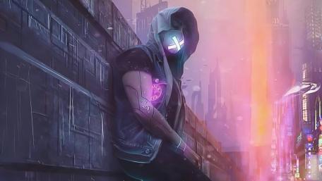 Neon Solitude in a Cyberpunk Future wallpaper