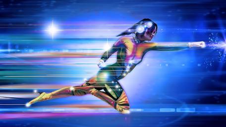Superwoman in a Futuristic World wallpaper