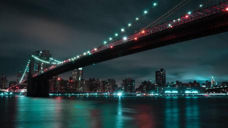 Brooklyn Bridge by night wallpaper
