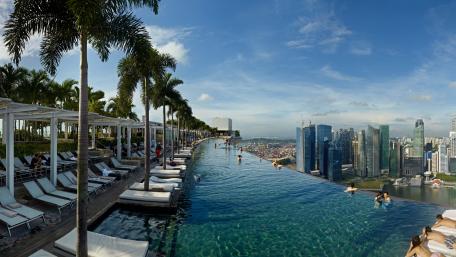 Marina Bay Sands infinity pool wallpaper