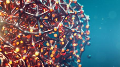 Intricate Molecular Structure in Vibrant 3D Design wallpaper