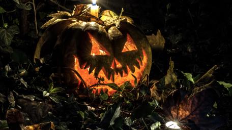 Glowing Jack O'Lantern in the Night wallpaper