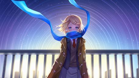 Starry-Eyed Schoolgirl Dreaming at Dusk wallpaper