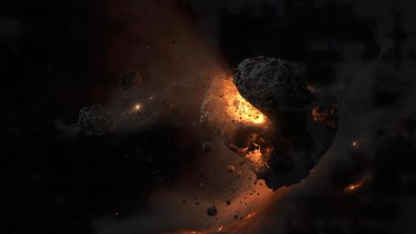 Meteorite Trail in the Cosmic Arena wallpaper