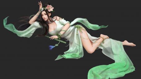 Enchanted Serenity in Ethereal Garb wallpaper
