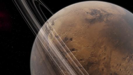 Majestic Rings of a Distant Planet in Space Art wallpaper