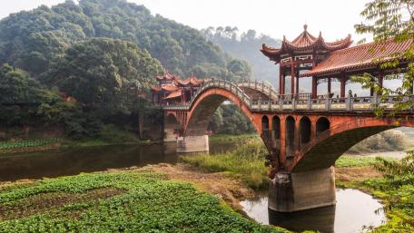 West Gate of Leshan Giant Buddha Scenic Spot wallpaper