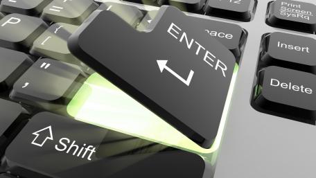 Futuristic Keyboard Enter Key Design wallpaper