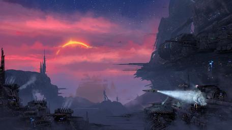 Twilight over a Futuristic Metropolis wallpaper